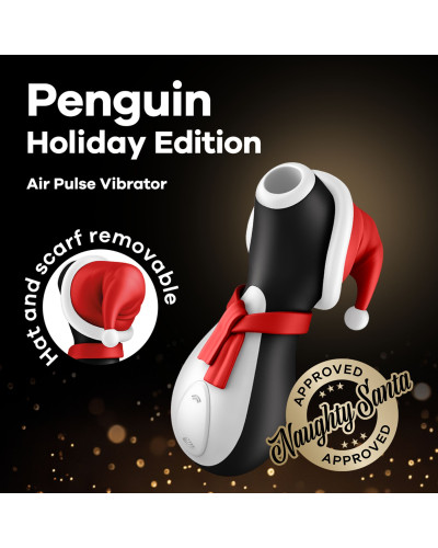 Вакуумний кліторальний стимулятор Satisfyer Penguin Holiday Edition, у шапочці та шарфі - Фото №7