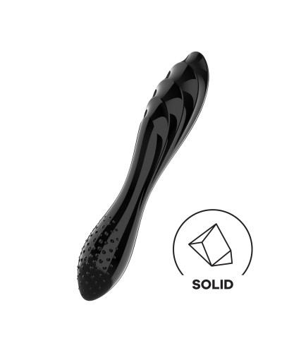 Двосторонній скляний дилдо Satisfyer Dazzling Crystal 1 Black, дуже міцний, без стопера - Фото №1