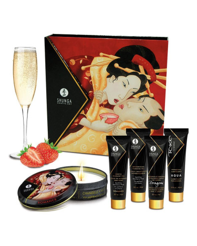 Подарунковий набір Shunga GEISHAS SECRETS – Sparkling Strawberry Wine: для шикарної ночі вдвох - Фото №1