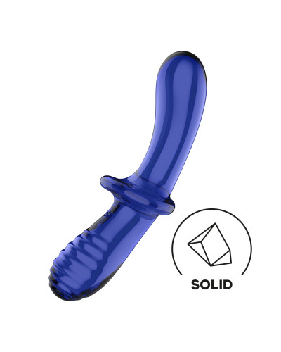 Двосторонній скляний дилдо Satisfyer Double Crystal Light blue, боросилікатне скло, унісекс - Фото №1