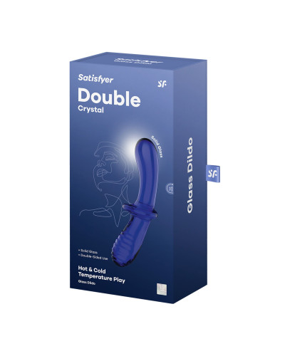 Двосторонній скляний дилдо Satisfyer Double Crystal Light blue, боросилікатне скло, унісекс - Фото №5