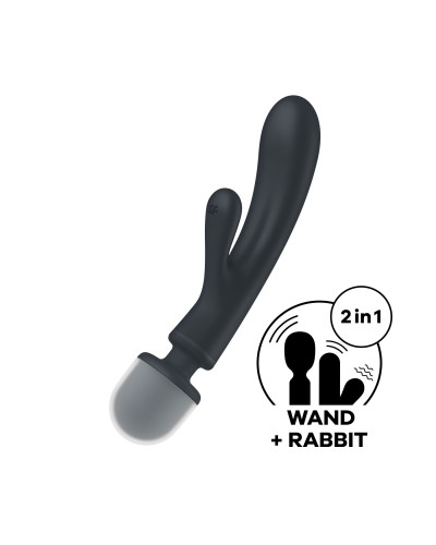 Вібратор-кролик з вібромасажером Satisfyer Triple Lover Grey, 3 мотори - Фото №1