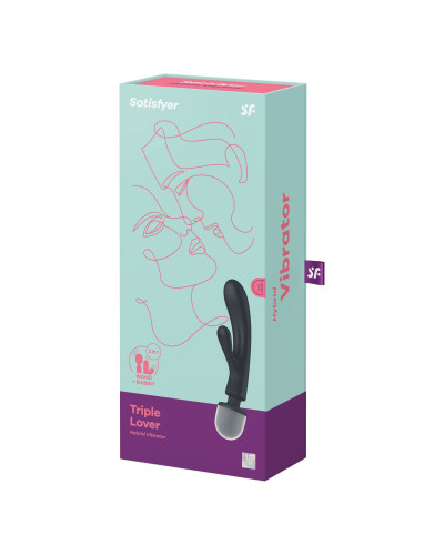 Вібратор-кролик з вібромасажером Satisfyer Triple Lover Grey, 3 мотори - Фото №6