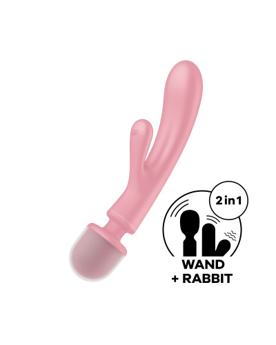 Вібратор-кролик з вібромасажером Satisfyer Triple Lover Pink, 3 мотори - Фото №1