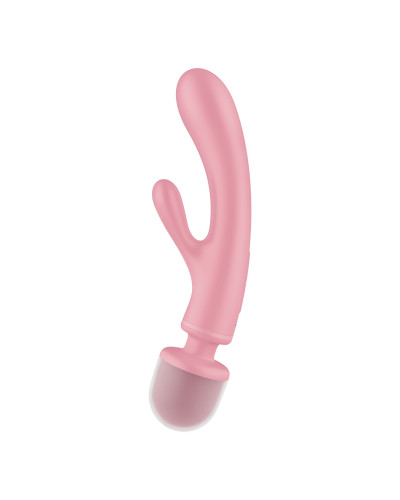 Вібратор-кролик з вібромасажером Satisfyer Triple Lover Pink, 3 мотори - Фото №2