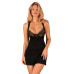 Сорочка бебі-дол з мереживом на грудях Obsessive Donna Dream babydoll M/L Black, стрінги - Фото №1