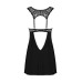 Сорочка бебі-дол з мереживом на грудях Obsessive Donna Dream babydoll M/L Black, стрінги - Фото №4