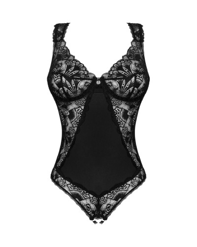 (SALE) Мереживне боді Obsessive Donna Dream crotchless teddy XS/S Black, відкритий доступ - Фото №3
