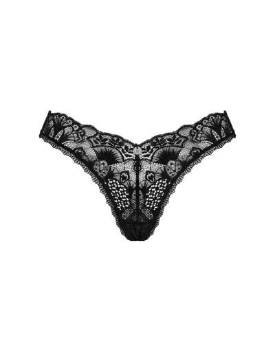 Мереживні стрінги Obsessive Donna Dream thong M/L Black, низька посадка - Фото №3
