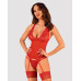 Прозрачный корсет Obsessive Lacelove corset M/L Red, кружево, подвязки для чулок - Фото №6