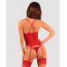 Прозрачный корсет Obsessive Lacelove corset M/L Red, кружево, подвязки для чулок - Фото №7