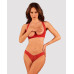 Комплект білизни Obsessive Lacelove cupless 2-pcs set XL/2XL Red, відкритий доступ, відкриті груди - Фото №1