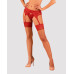 Панчохи під пояс із широким мереживом Obsessive Lacelove stockings XL/2XL - Фото №1
