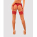 Панчохи під пояс із широким мереживом Obsessive Lacelove stockings XL/2XL - Фото №2