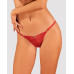 Мереживні стрінги Obsessive Lacelove thong XL/2XL Red, низька посадка - Фото №1