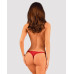 Мереживні стрінги Obsessive Lacelove thong XL/2XL Red, низька посадка - Фото №7