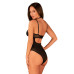 Прозрачное боди Obsessive Selinne teddy XS/S Black, мелкая сетка, двойные бретели - Фото №2