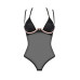 Прозрачное боди Obsessive Selinne teddy XS/S Black, мелкая сетка, двойные бретели - Фото №3