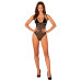 Прозрачное боди Obsessive Selinne teddy XS/S Black, мелкая сетка, двойные бретели - Фото №6