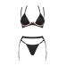 Комплект білизни Obsessive Selinne 3-pcs set M/L Black, бюстгальтер, стрінги пояс для панчіх - Фото №3
