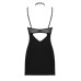 Сорочка Obsessive Selinne chemise & thong XL/2XL Black, стрінги, подвійні бретелі - Фото №4