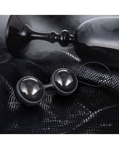 Вагінальні кульки LELO Luna Beads Noir Black, зміщений центр ваги, діаметр 2,9 см, 2х37 г - Фото №5