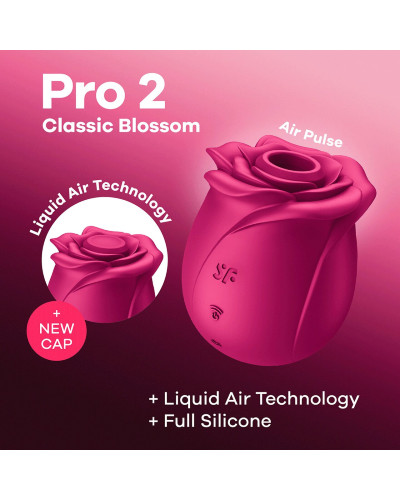 Вакуумный клиторальный стимулятор Satisfyer Pro 2 Classic Blossom, технология Liquid Air - Фото №6
