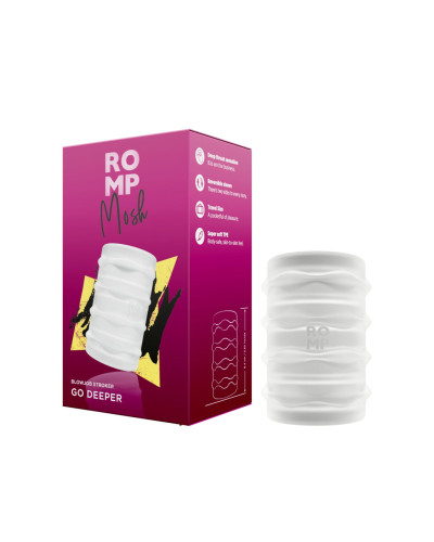 М’який мастурбатор Romp Mosh Transparent, двосторонній, наскрізний, для пар та мінету - Фото №6