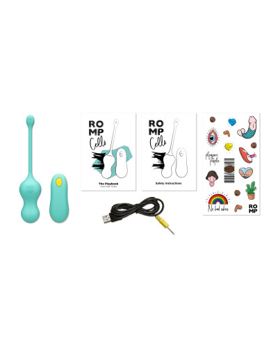 Виброяйцо для точки G с пультом управления Romp Cello Light Teal, водонепроницаемое - Фото №7