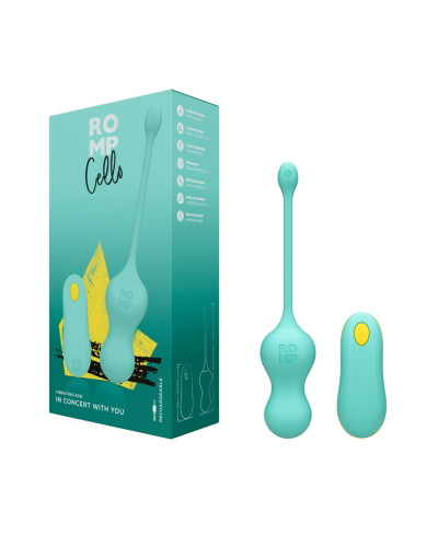 Виброяйцо для точки G с пультом управления Romp Cello Light Teal, водонепроницаемое - Фото №8
