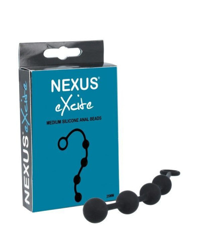 Анальні кульки Nexus Excite Medium Anal Beads, силікон, макс. діаметр 2,5 см - Фото №1