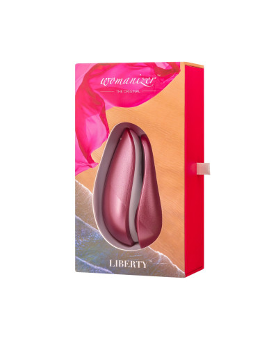 Вакуумный клиторальный стимулятор Womanizer Liberty Pink, магнитная крышка, 2 насадки - Фото №7