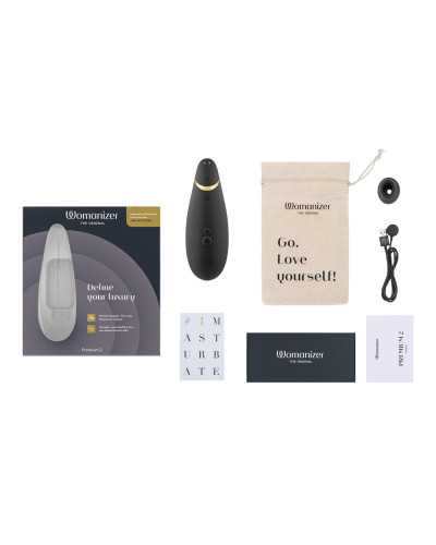 Вакуумный клиторальный стимулятор Womanizer Premium 2 - Black, функции Autopilot и Smart Silence - Фото №6