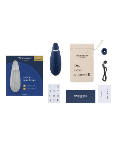 Вакуумный клиторальный стимулятор Womanizer Premium 2 - Blueberry, функции Autopilot и Smart Silence - Фото №6