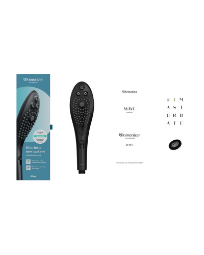 Насадка-стимулятор для душу 2в1 Womanizer Wave Black, масажер для інтимних зон - Фото №5