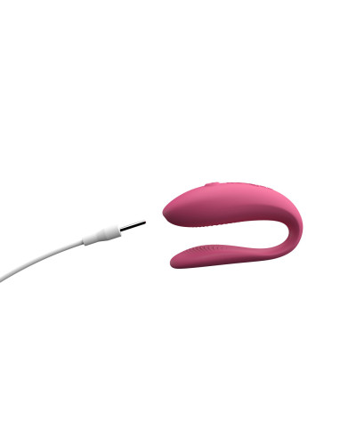 Смарт-вибратор для пар We-Vibe Sync Lite Pink, 10 виброрежимов, можно совмещать с проникающим сексом - Фото №5