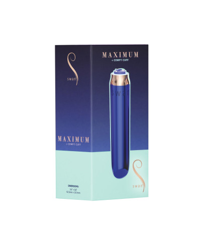 Віброкуля Swan Maximum + Comfy Cuff Blue, суперпотужна, різна інтенсивність, силіконова манжета - Фото №8