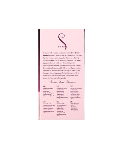 Віброкуля Swan Maximum + Comfy Cuff Pink, суперпотужна, різна інтенсивність, силіконова манжета - Фото №10