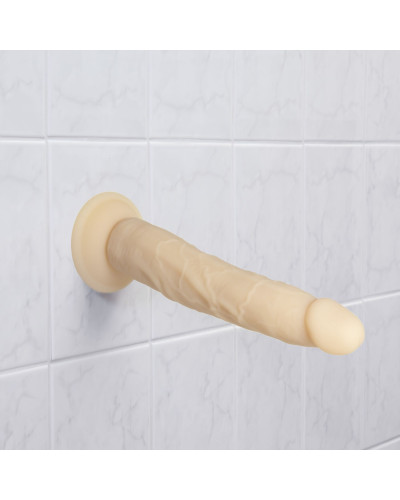 Фалоімітатор Naked Addiction — 9″ Silicone Dual Density Bendable Dildo Vanilla, віброкуля в подаруно - Фото №5