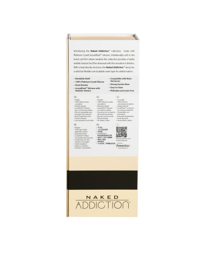 Фалоімітатор Naked Addiction — 9″ Silicone Dual Density Bendable Dildo Vanilla, віброкуля в подаруно - Фото №10