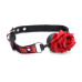 Кляп з трояндою Master Series: Eye-Catching Ball Gag With Rose, чорно-червоний - Фото №2