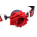 Кляп з трояндою Master Series: Eye-Catching Ball Gag With Rose, чорно-червоний - Фото №3