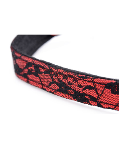 Кляп з трояндою Master Series: Eye-Catching Ball Gag With Rose, чорно-червоний - Фото №5
