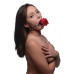Кляп з трояндою Master Series: Eye-Catching Ball Gag With Rose, чорно-червоний - Фото №7
