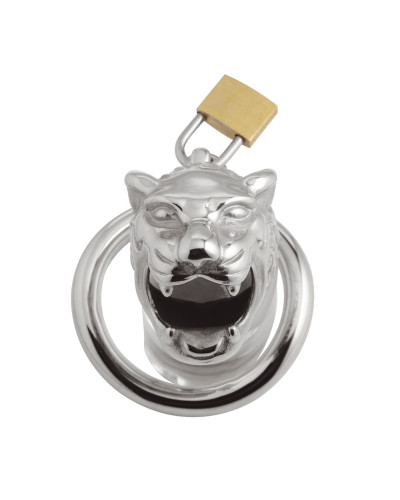 Клітка для пеніса Master Series: Tiger King Cock Cage With Lock, три кільця, замок, три ключі - Фото №3