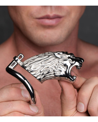 Клітка для пеніса Master Series: Tiger King Cock Cage With Lock, три кільця, замок, три ключі - Фото №6