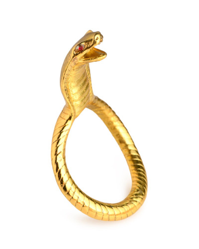 Ерекційне кільце з головою кобри Master Series: Cobra King Golden Cock Ring - Фото №1