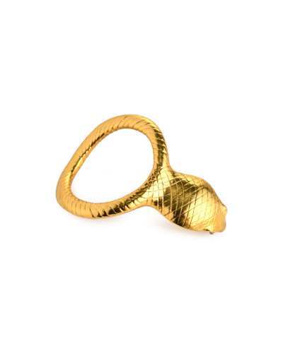 Ерекційне кільце з головою кобри Master Series: Cobra King Golden Cock Ring - Фото №3