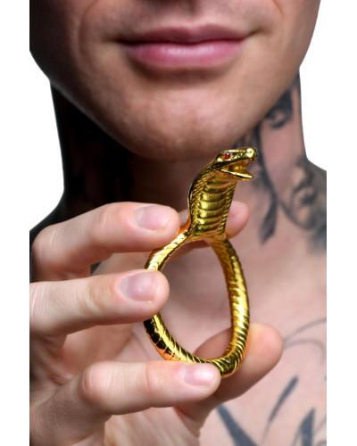 Ерекційне кільце з головою кобри Master Series: Cobra King Golden Cock Ring - Фото №4