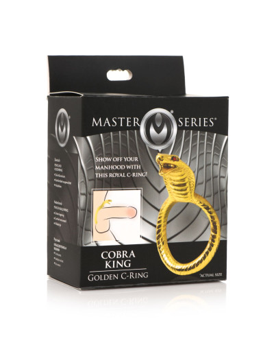 Ерекційне кільце з головою кобри Master Series: Cobra King Golden Cock Ring - Фото №5